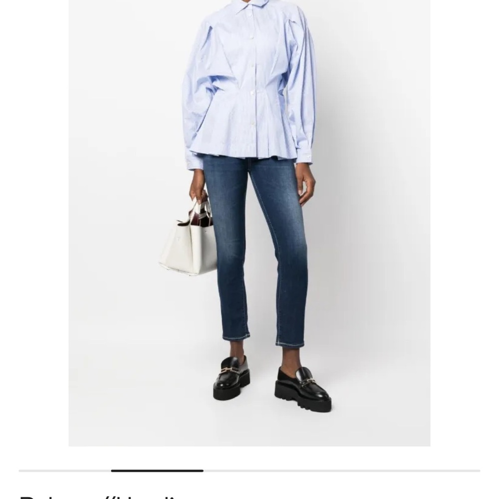 Palmer Harding gathered waist cotton button up top